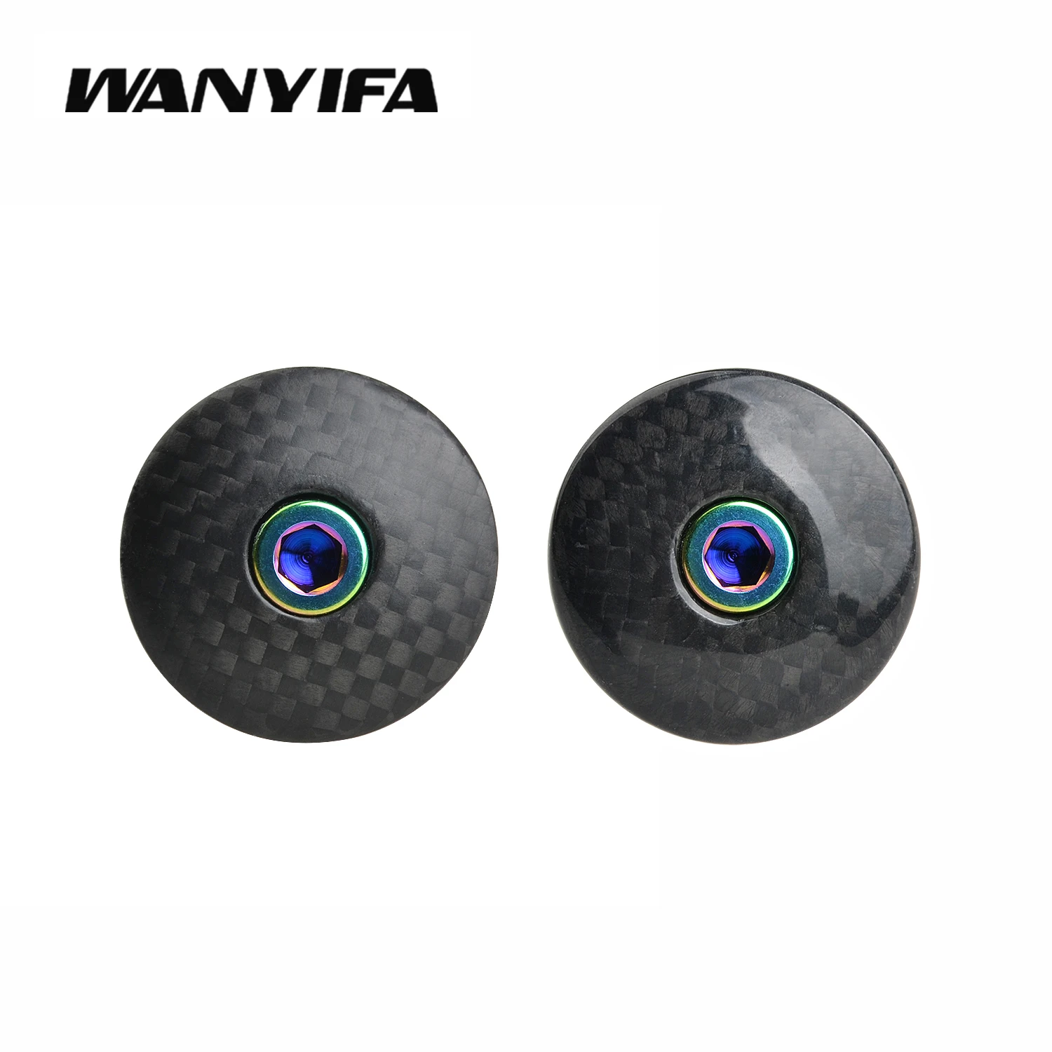 Titanium Bolt M6x35mm + 1 1/8" 3K Carbon Fiber Bike Stem Cap for Road Mountain Bike