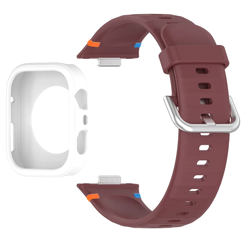 Protective Soft Case with Silicone Sports Strap for Smartwatch Fitness Bands