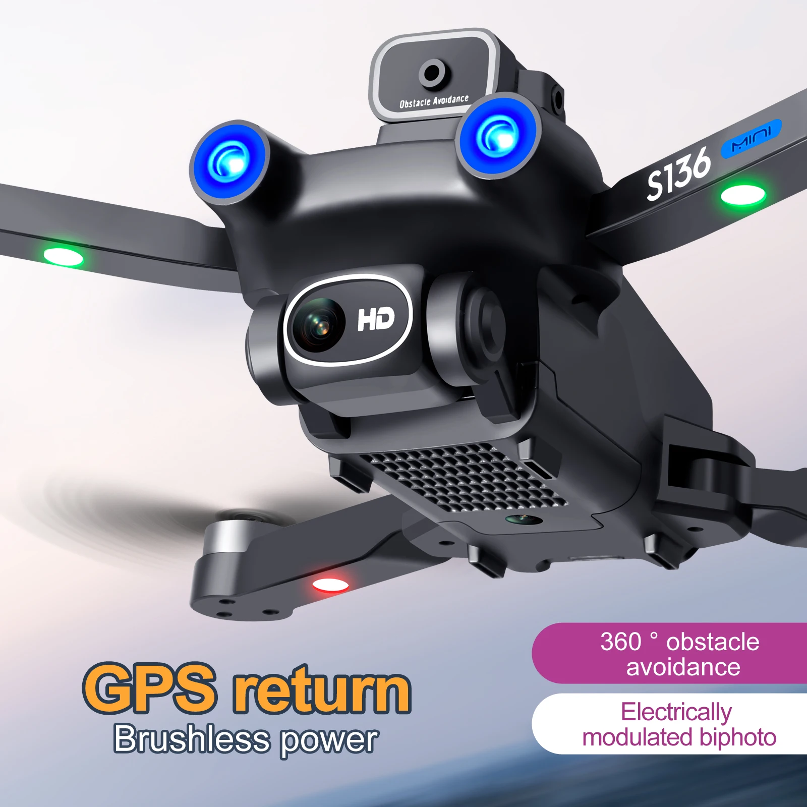 KOHR S136 GPS Drone 4K Dual Camera Aerial Photography RC Helicopter Brushless Professional Laser Obstacle Avoidance Quadcopter