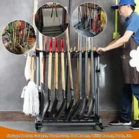 Heavy Duty Garden Tool Organizer Garage Storage Holder Storage Large Long Farming Tools Lawn Tool Metal Rack Shovel and Rake 2