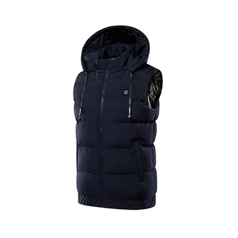 Winter Electric Heated Hooded Vest Thermal Waterproof USB Charging Vest Adjustabe Heating Warmer Pad Hiking Warm