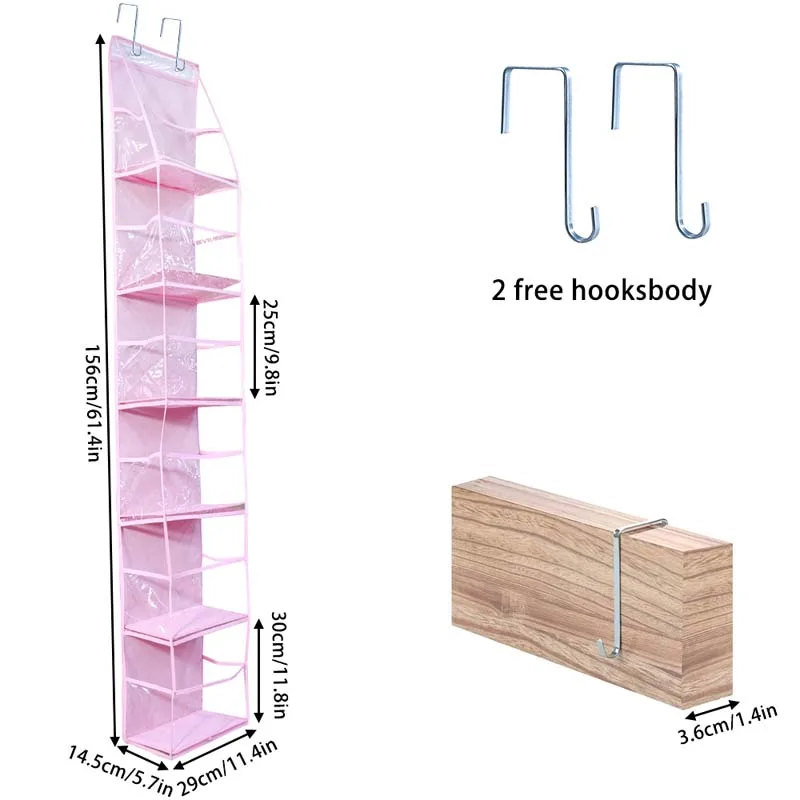 4/6 Layer Multi-functional Fabric Storage Bags Hanging Bag for Behind The Door Underwear Bra Pants Clothes Toys Doll Organizer 6