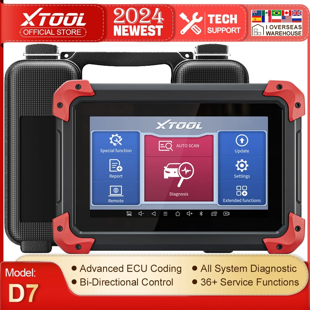 

XTOOL D7 Car Diagnostic Tools Automotive OBD OBD2 Scanner Active Test ECU Coding Key Programmer 38+ Reset Free Update Online