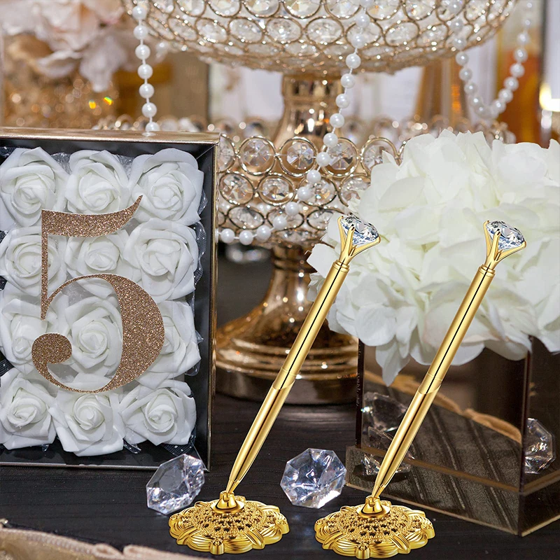 Wedding Guest Book Writing Signing Diamond Pen Bride To Be Bridesmaid Gifts Decor Bachelorette Party Bridal Shower 1pcs wedding guest book