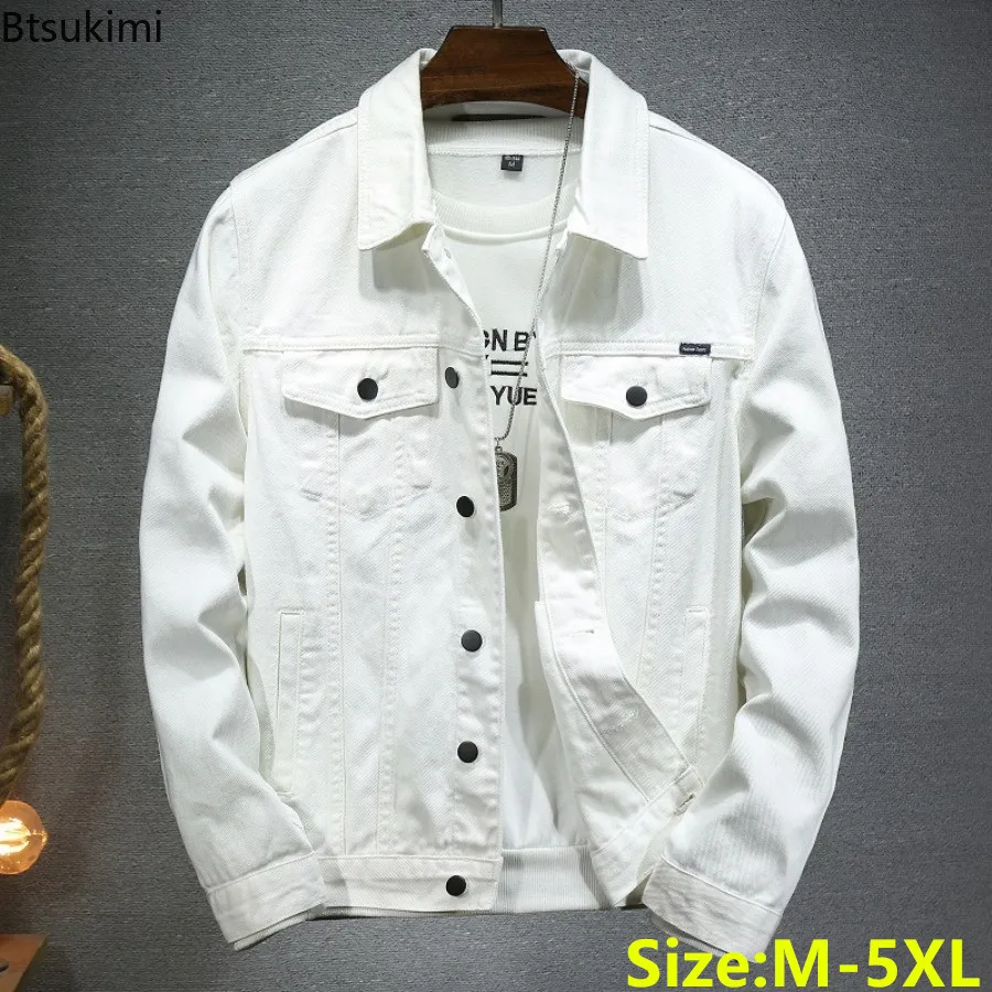 2024 New Men's Cargo Denim Jacket Trend Streetwear Couple Cotton Casual Outerwear High Quality Versatile Cowboy Coats Oversized