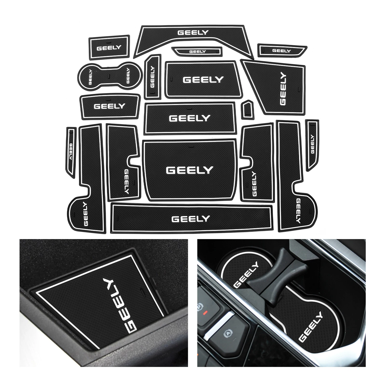 Per Geely Tugella 2020 - 2023 Xingyue Fy11 Antiscivolo Gate Slot Cup Mat Car Door Groove Pad Accessori Interni 19 Pezzi