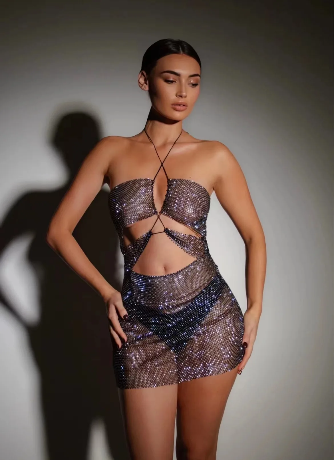 

Luxury Sexy Rhinestone Tassel Body Chain Women's Shiny Bikini Chest Bra Bodysuit Skirt Top Backless Dress Lingerie Jewelry