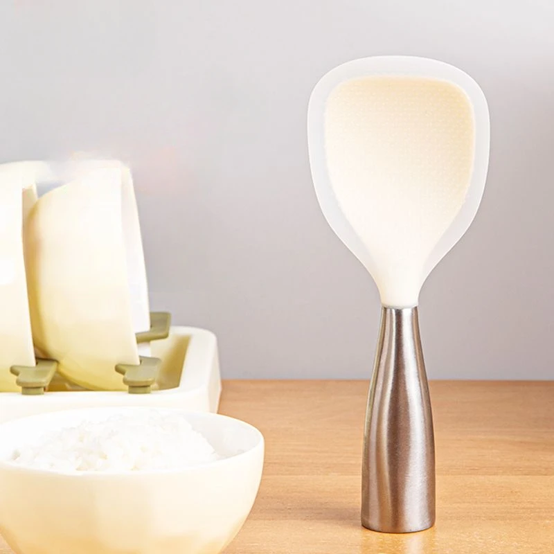 

Силиконовые ложки для риса из нержавеющей стали 304, бытовые, могут быть вертикальными, антипригарными, кухонными, с высокой термостойкостью