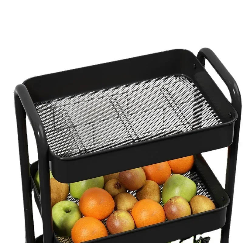 Small Cart Storage Rack Floor To Floor Multi-level Kitchen Bathroom Mobile Wheeled Storage Rack Baby Snack Trolley