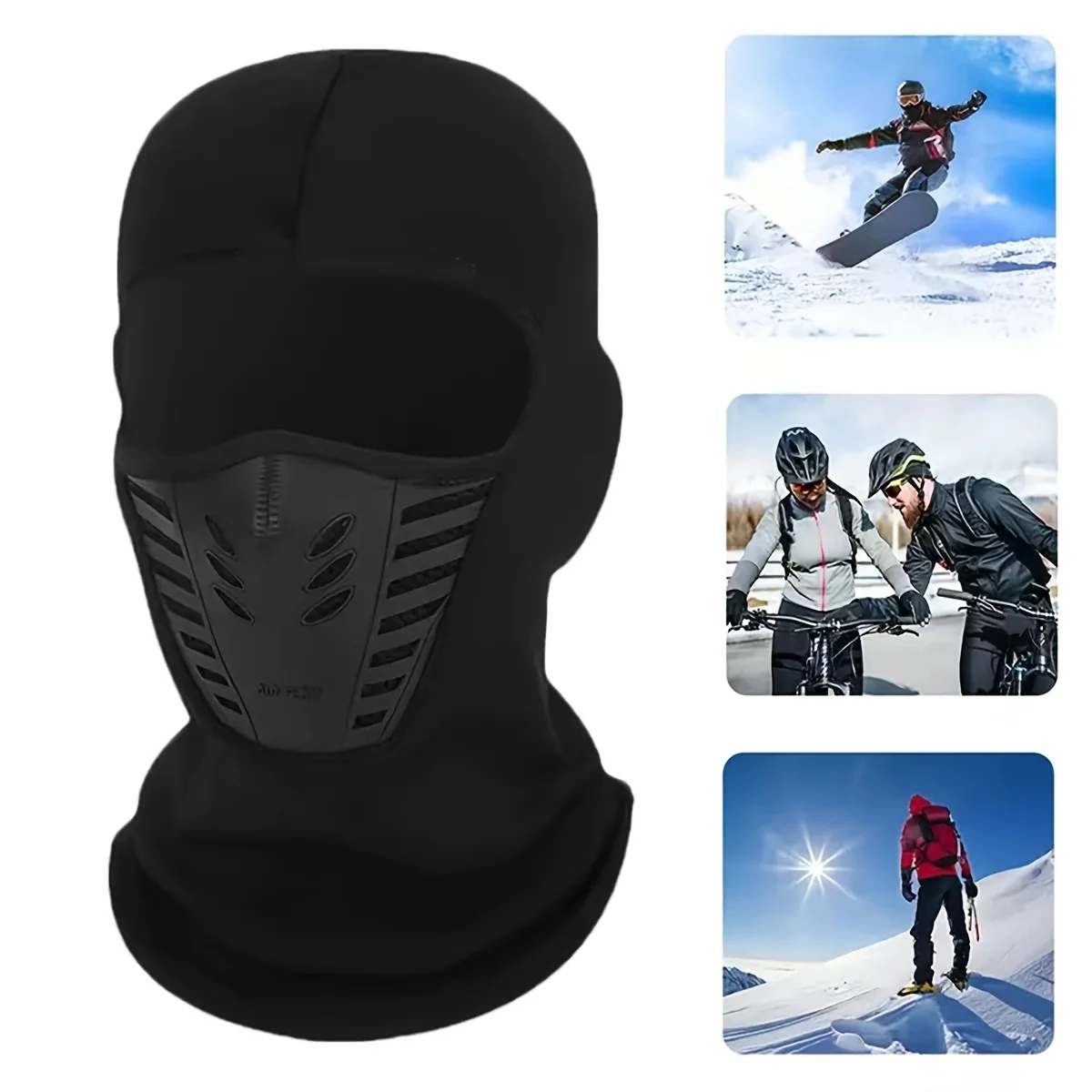 Winter Ski Mask Windproof Anti-Cold Warm Cycling Balaclava Face Cover Polar Fleece Lined Breathable Sports Neck Warmer Headwear