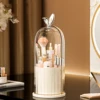 360° Rotating Makeup Brush Organizer with Dust-Proof Lid Plastic Cosmetic Storage Box for Brushes, Lipsticks,Eyebrow Pencils 4