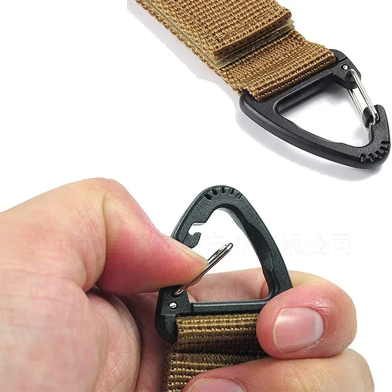 carabiner clips Outdoor Camping Carabiner Nylon Molle Tactical Backpack Key Hook Webbing Buckle System Belt Buckle Hanging Climbing Accessory