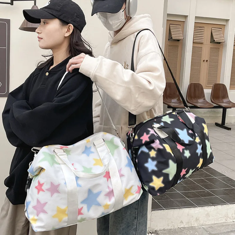2024 Fashion Star Large Capacity Fitness Yoga Sports Storage Bag Short Distance Travel Bag Dry and Wet Separation Couple Style