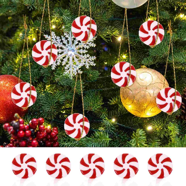 Christmas Candy Diy Ornaments Tree Pendantsdecorations Decor Candies  Peppermint Fake Hanging Decoration Cane Ornament Simulation - AliExpress