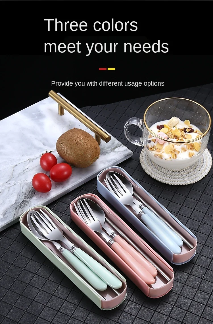 Description Picture 3 of itemMirror Silver Stainless Steel Cutlery Set Children's Fork Knife Soup Dessert Ice Spoon Complete Dinner Dinnerware Set Chopsticks