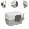 Hooded Cat Litter Box with Lid Low Entry for Indoor Cats Large Cat Potty 5