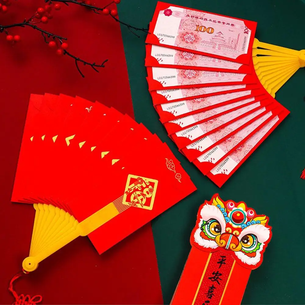 Red Paper New Year Fan Shaped Envelope for Gift Money
