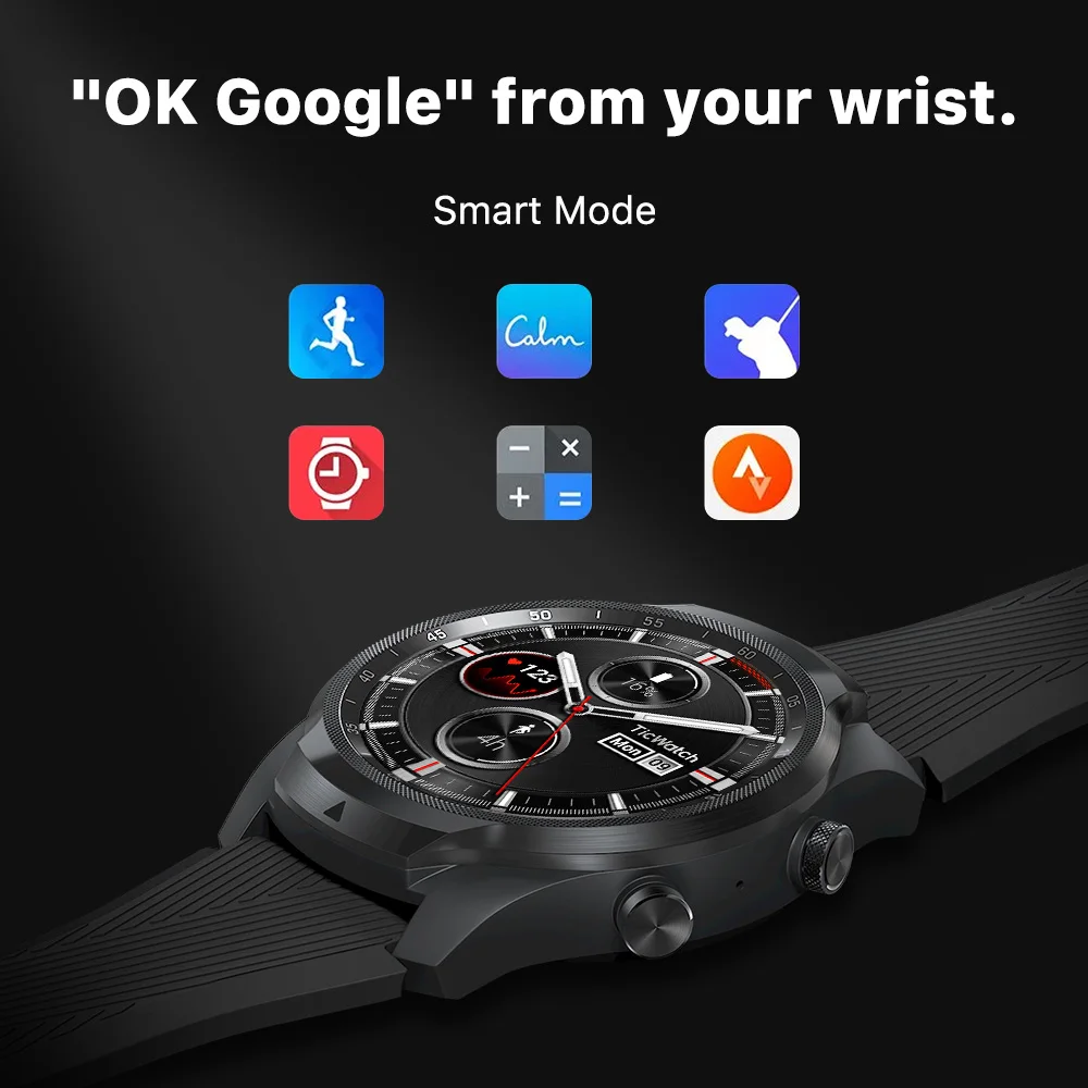 TicWatch Pro 3 LTE (Refurbished) Wear OS Smartwatch Snapdragon Wear 4100  8GB ROM 3 to 45 Days Battery Life NFC and Built-in GPS - AliExpress