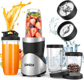 900W Smoothie Blender, 15-Piece Combo with Portable Cups, BPA-Free, for Shakes & Smoothies 1