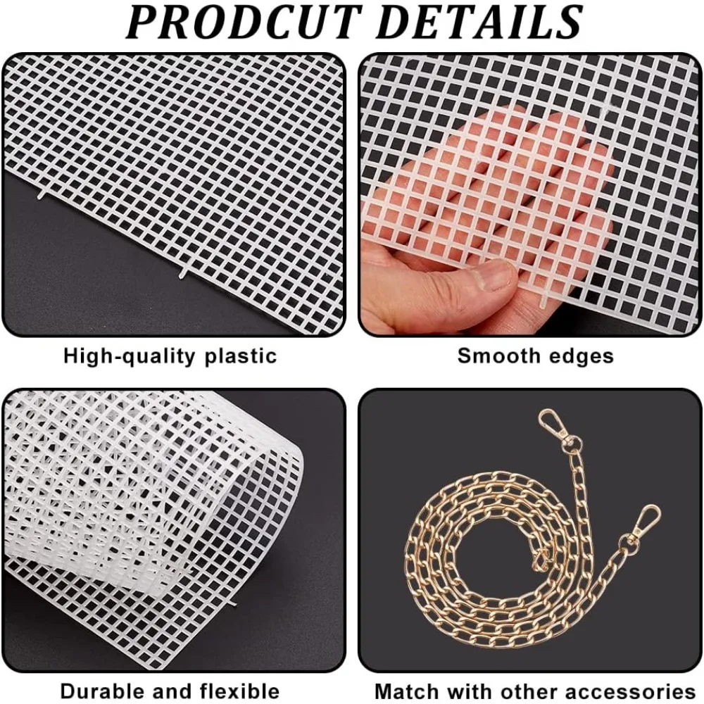 DIY Knitting Crochet Bags Kit Hand-Knit Woven Bag Making Kit Mesh Plastic Canvas Sheets for Embroidery Cross Stitch diy knitting kit craft supplies