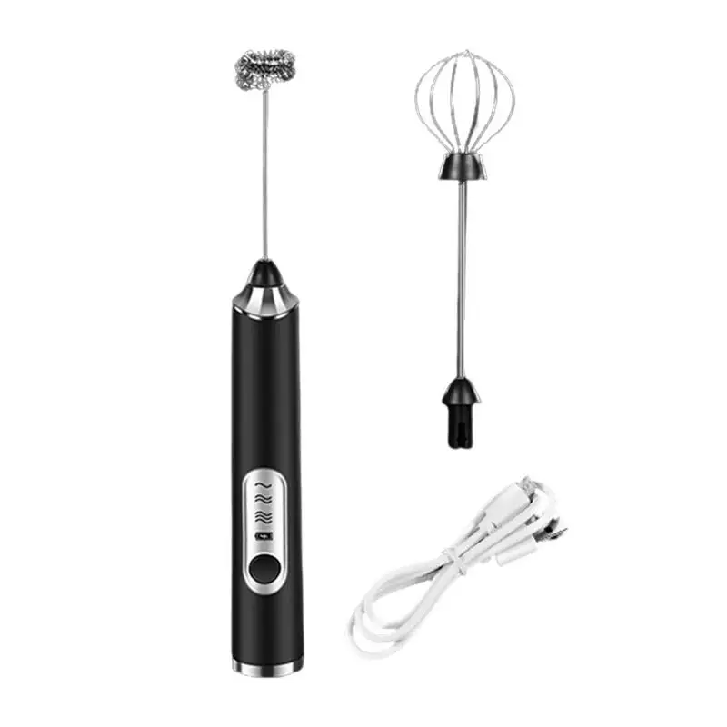 

Milk Frother USB Rechargeable Whisk Beater Handheld Powerful Mixer Foam Stainless Steel Spring for Coffee Cappuccino Mini Maker