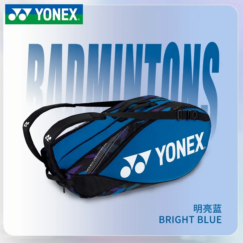 YONEX New Badminton Bag Tennis Bag Men's and Women's Handbag Backpack 6 Pieces with Independent Shoe Compartment Large Capacity