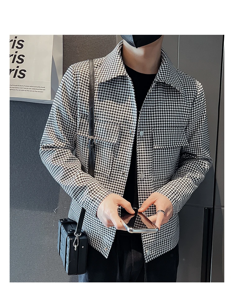 Casual slim fit plaid jacket in stylish design5
