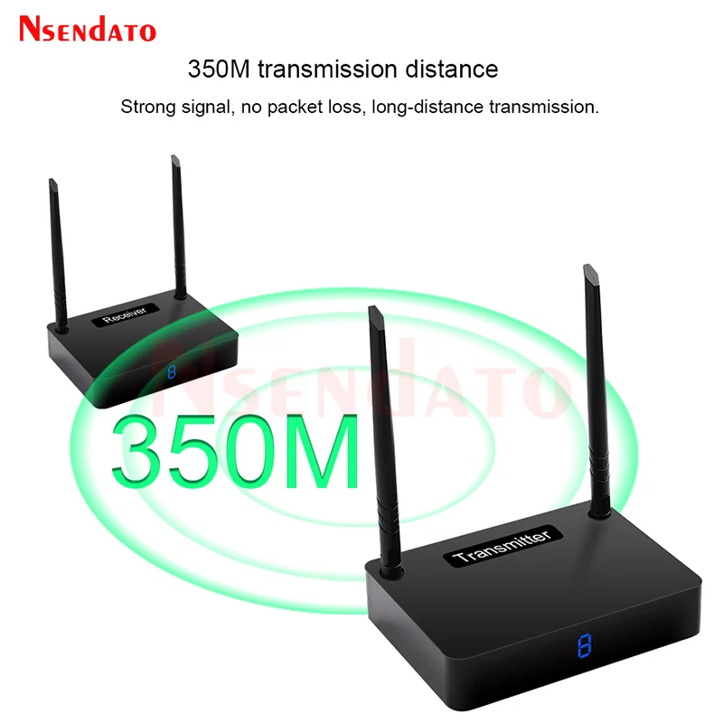 HD585 5.8GHz HDMI Extender 350M WirelessHDMI Audio Video Transmitter Receiver Kit Adapter For PC TV Box DVD Projector