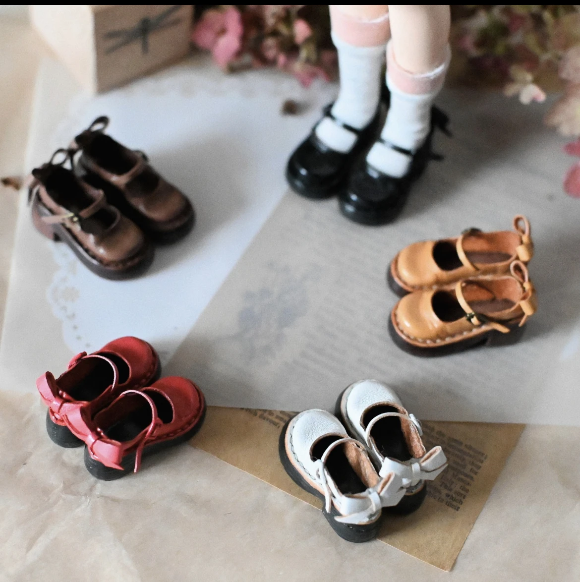 

（Customize）Dula Doll 2 pairs of leather Black and dark brown for Blythe