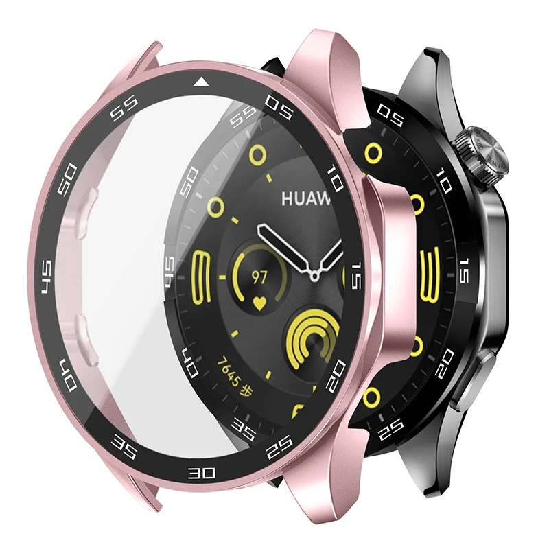 Premium Glass Protective Hard Case for Huawei Watch GT4 - Full Cover Accessory