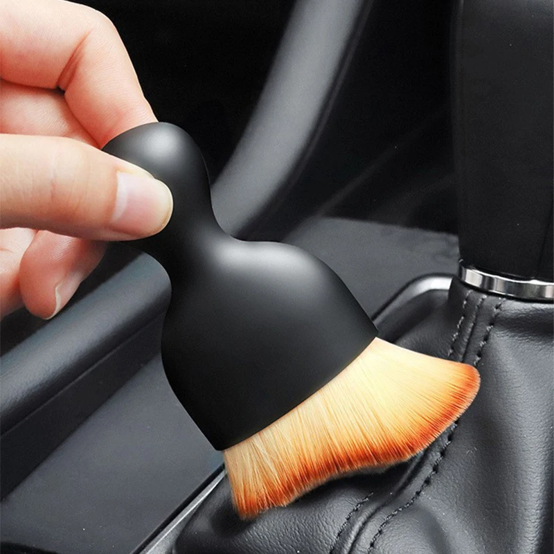 2pc Car Interior Cleaning Brush Air Outlet Cleaning Soft Brush with Shell Car Crevice Dust Removal Brush Car Cleaning Accessorie