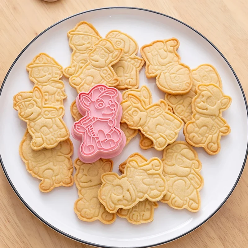 Paw Patrol Plastic Cookie And Forno Cutter Fai Da Te 3D Cookie Baking Mold Set Da Taglio Cartoon Chase Marshall Skye Cookie Baking Tools
