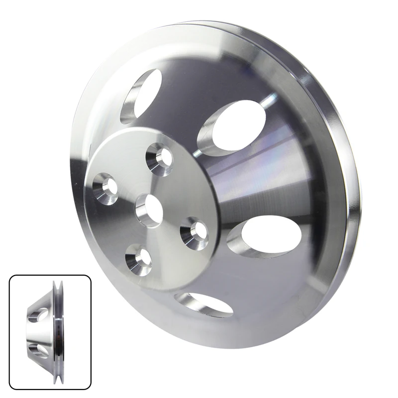 Fit for Small Block Chevy Aluminum Water Pump Pulley 1 Groove LWP Long Water Pump Fit For Small Block Chevy 327 305 350