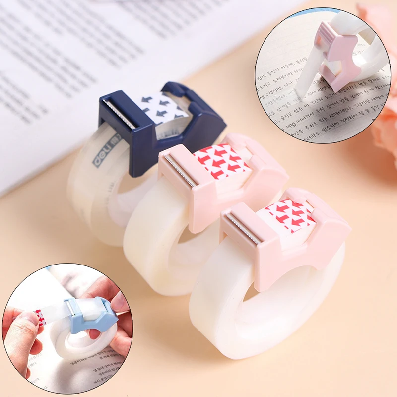 

Writable Clear Adhesive Tape with Tape Cutting Tool Writable Invisible Correction Tape School Stationery Protable Tape Dispenser