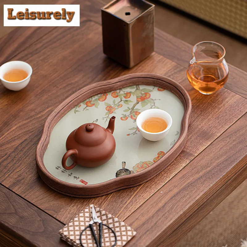 Persimmon Ruyi Bamboo Color Begonia Tea Tray Dessert Candy Tray Coffee Storage Board Decorative Tray Dishes For Serving Teaware