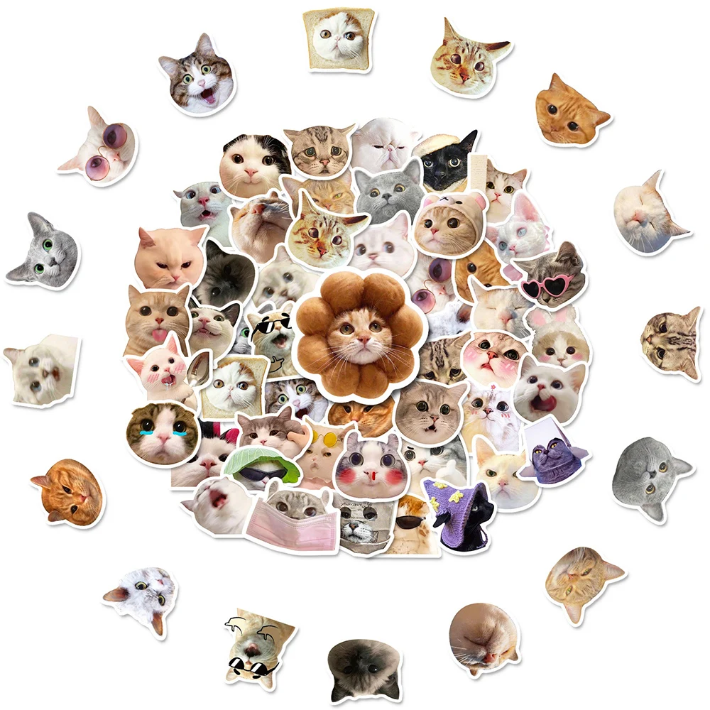 10/30/50pcs Cartoon Cat Waterproof Stickers Cute Animal Sticker Diary Scrapbooking Laptop Skateboard Luggage Motorcycle Decals 50pcs colorful macarons animal stickers kawaii cartoon decorative decals diy phone laptop bottle diary scrapbooking kids toy b2