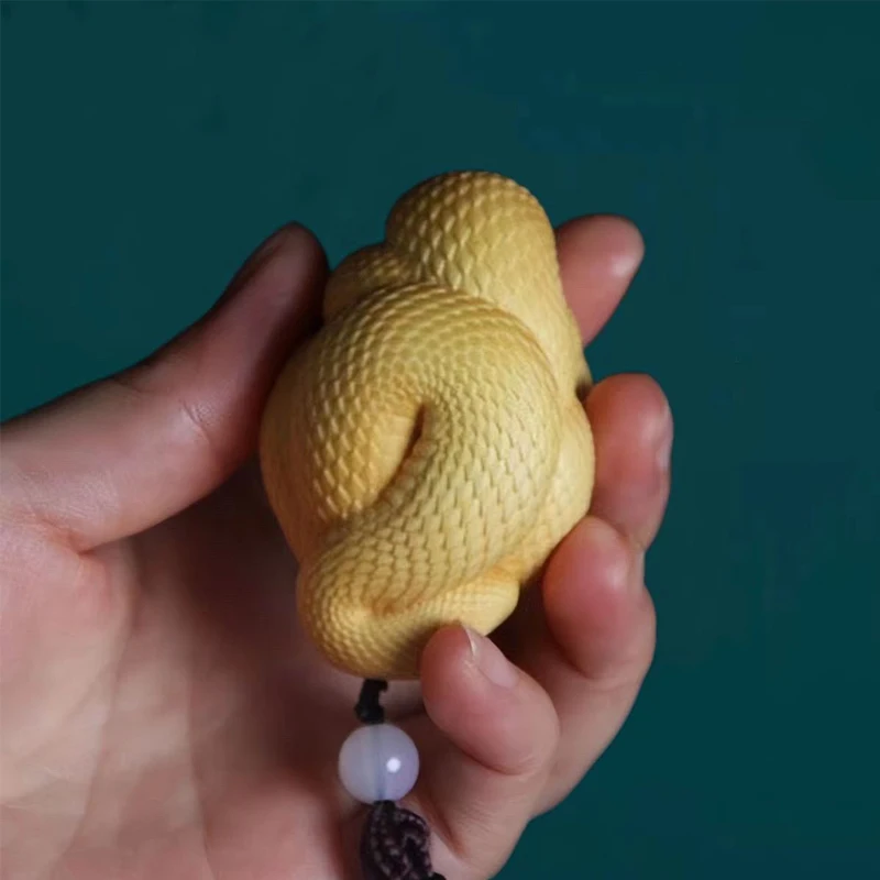 Wood Carving Room Home Decorations Sculptures Figurines Handmade Woodwork Thuja Snake Ornaments Car Accessories Statues Pendants miniature figurines simulation snake figurine wood craft decor