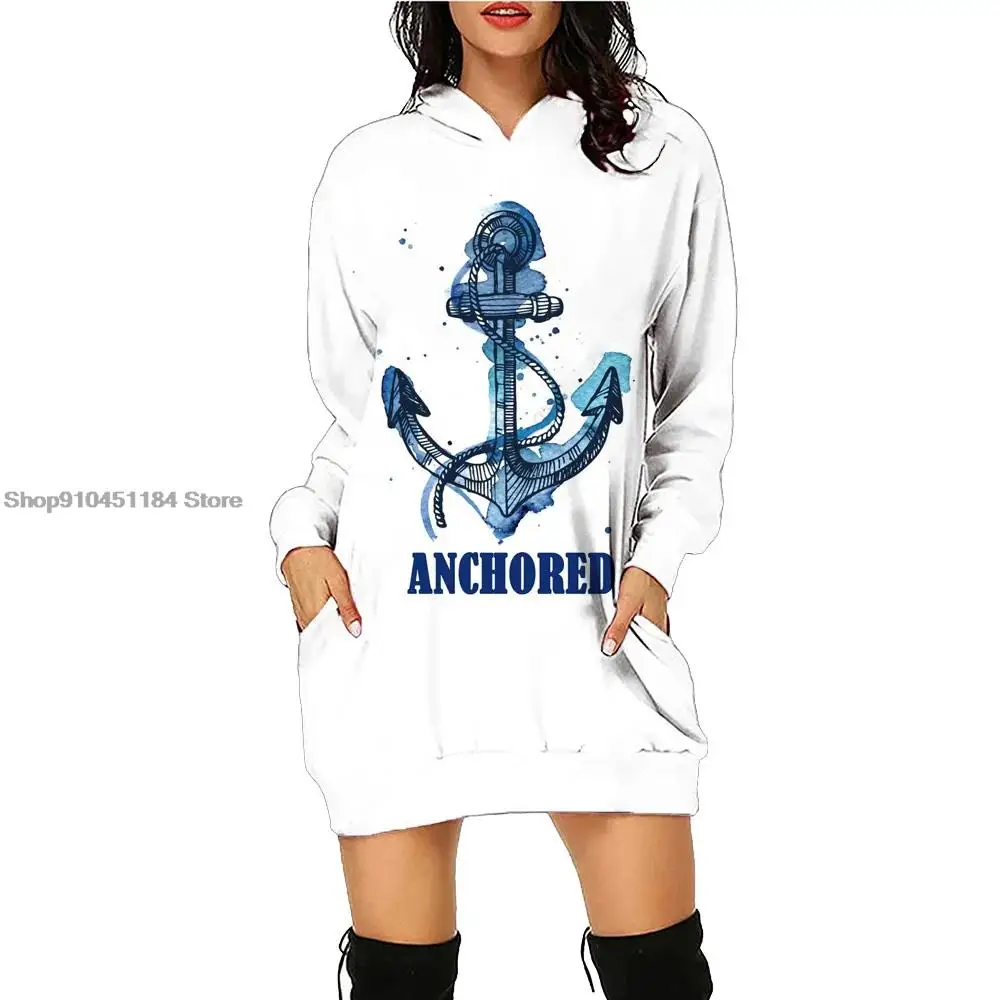 Women Hoodies Stylish Harajuku Fall and Winter Clothes Hip-Hop Style Pullover Autumn Winter  Style Hooded Sweatshirt Dress