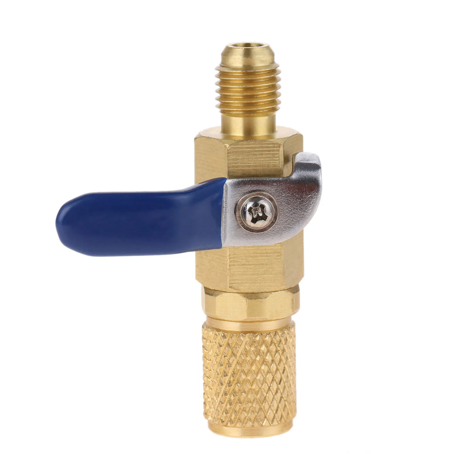 

Auto Straight and Manual Shut-off Valve 1/4" SAE Fit for R134a R22 R12 R410a Charging hoses A/C HVAC Refrigerant Operation