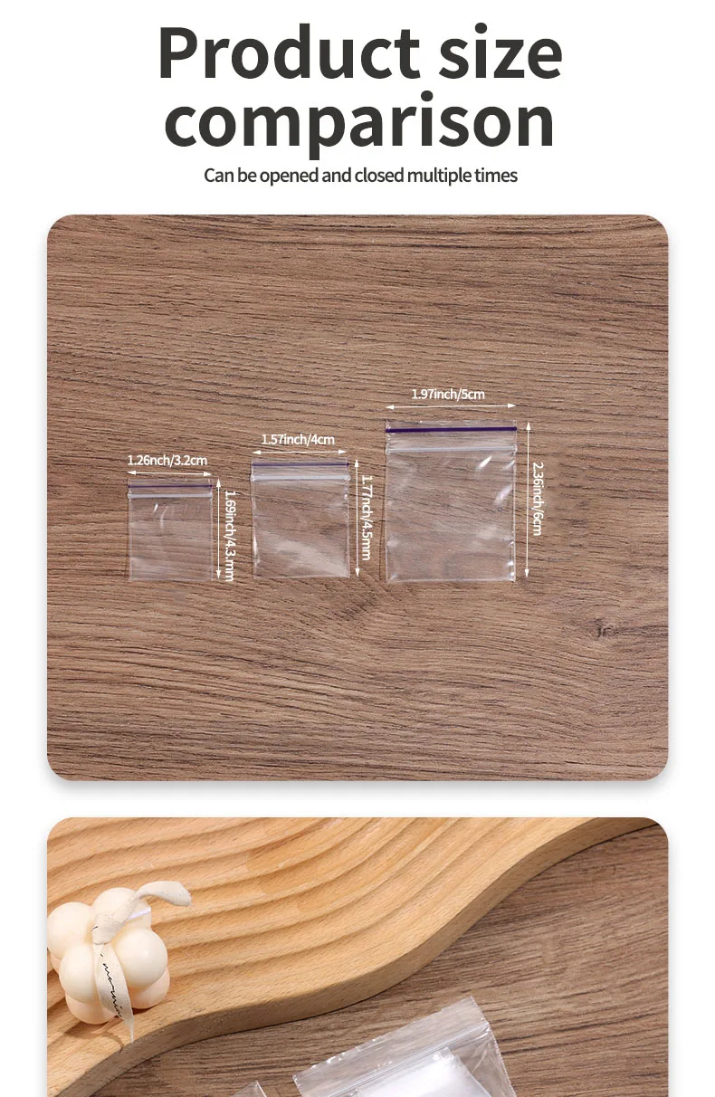 Verdickter 10 Seiden-Plastik-Versiegelungsbeutel mit violetter Linie. 3 Modelle und Größen sind verfügbar, 100 enthält nur Deodorant und feuchtigkeitsbeständig – Detail 8