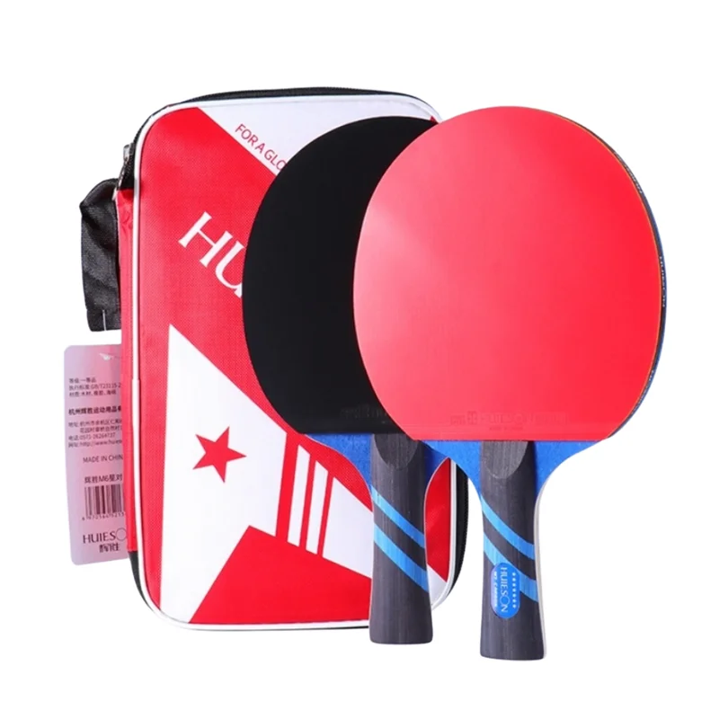 

HUIESON New 7 Star Carbon Table Tennis Racket 2 Pcs/Set 5 Plywood+2 Inner Carbon Ping Pong Paddle with Carry Bag