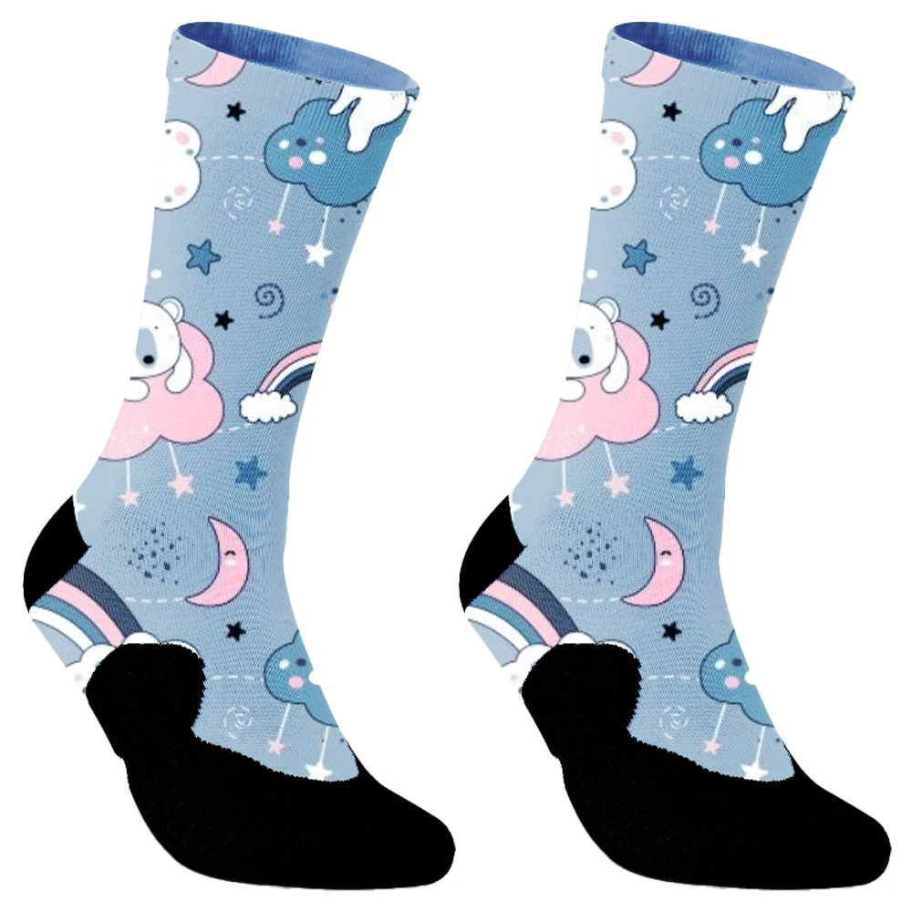 Cotton Cycling Socks Doodle Printing Fashion Trend Hip Hop