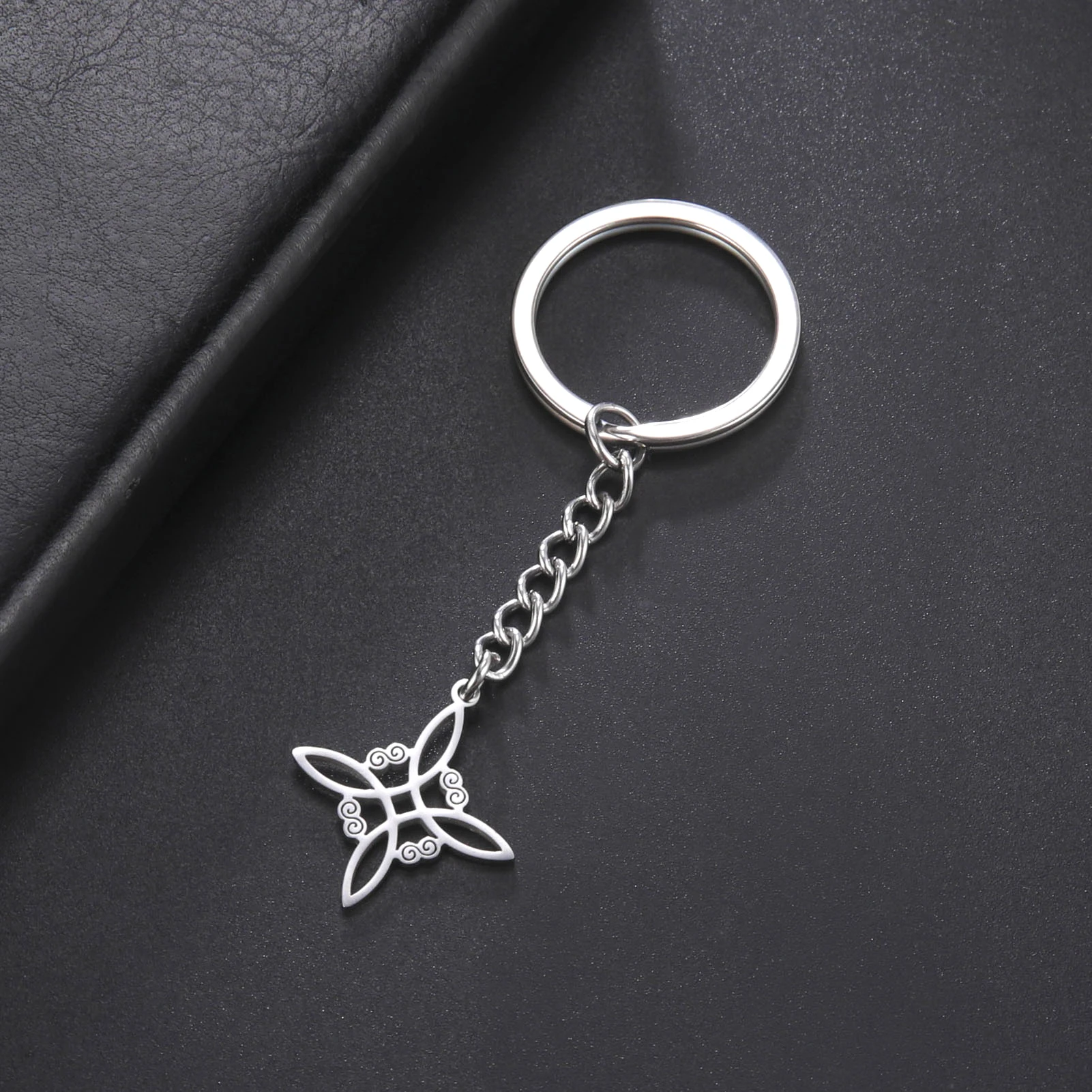 Skyrim Stregoneria Strega Nodo Ciondolo Portachiavi In Acciaio Inox Vintage Wicca Portachiavi Auto Portachiavi Amuleto Protezione Regalo