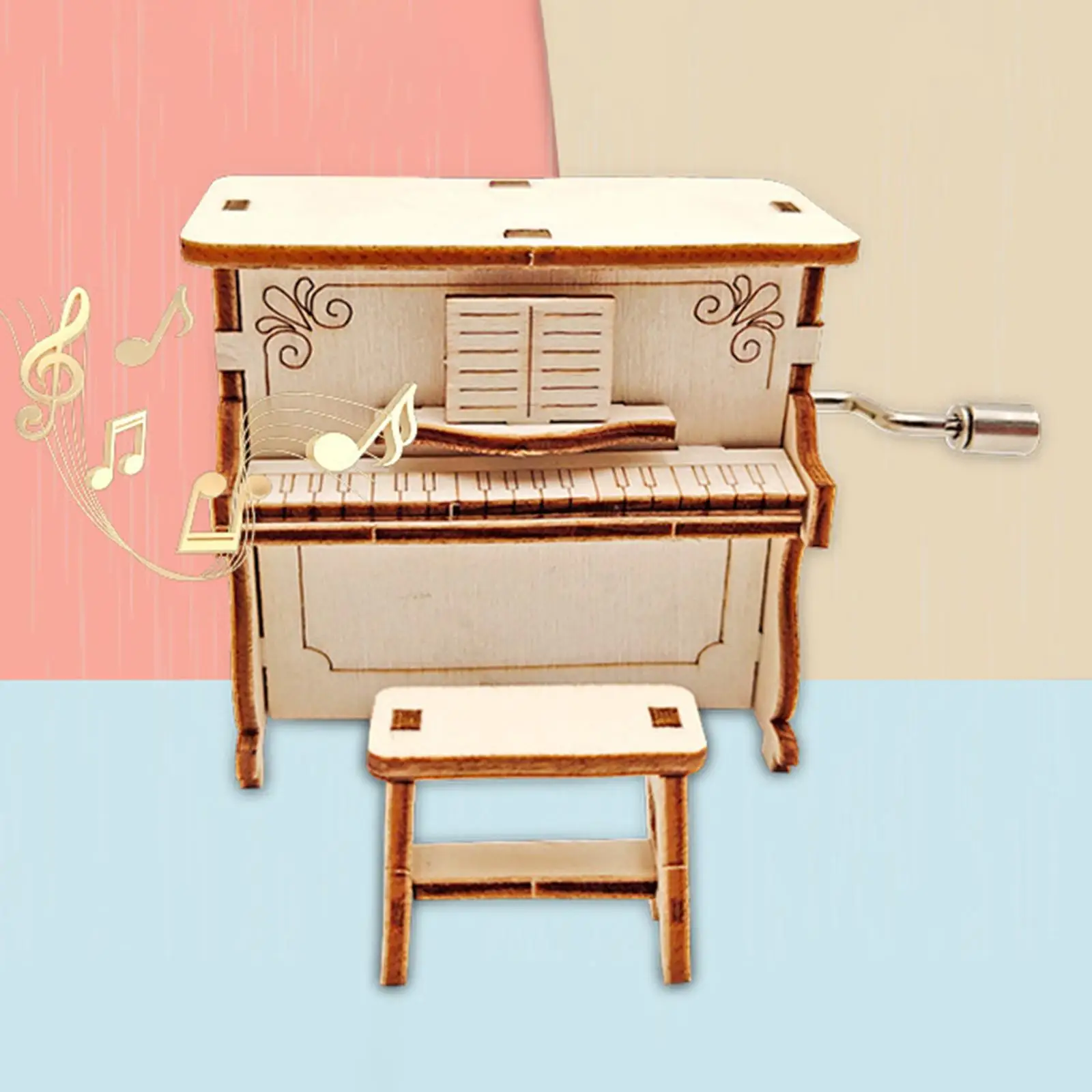 DIY 3D Wooden Puzzle Piano Music Box Model Kits Toys for Children Hand Assembly Toy Gifts music box
