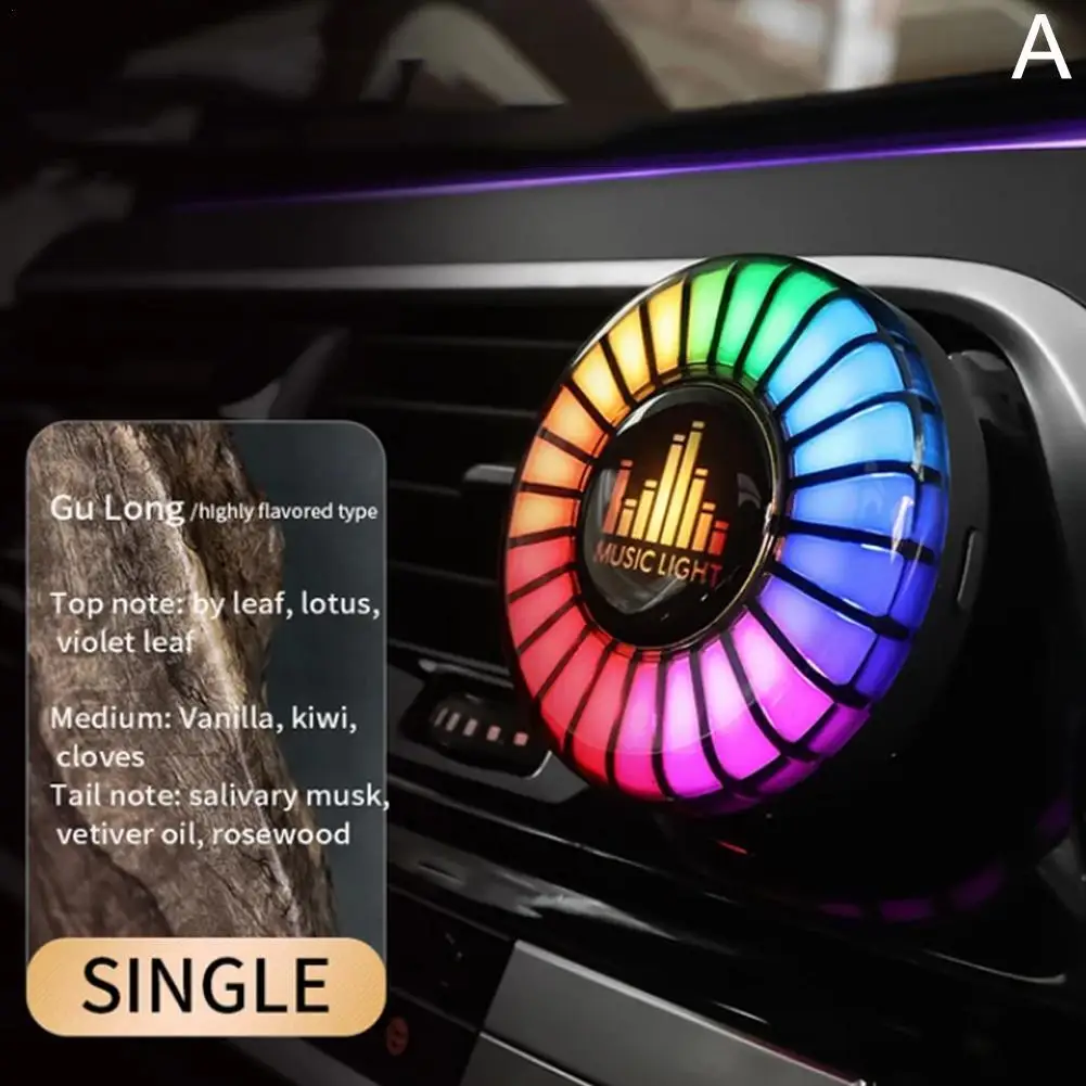 

24 LED Light RGB Sound Control Voice Rhythm Ambient Pickup Lamp For Car Diffuser Vent Clip Air Fresheners Fragrance APP Control