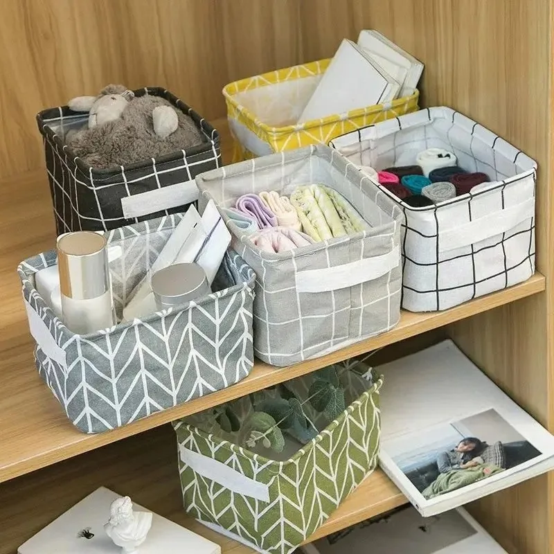 Desktop Storage Basket,Miscellaneous Storage Box,Cosmetics Storage Container,Reusable, Foldable,Office Stationery Storage Basket
