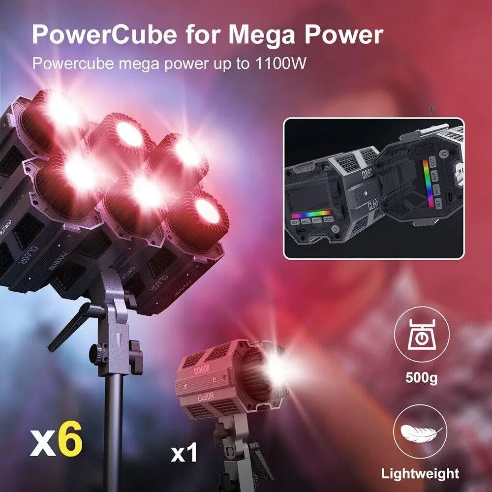 COLBOR CL60R RGB COBビデオライト Amazon | COLBOR CL60R RGB超軽量ライト 65W 色温度2700-6500K