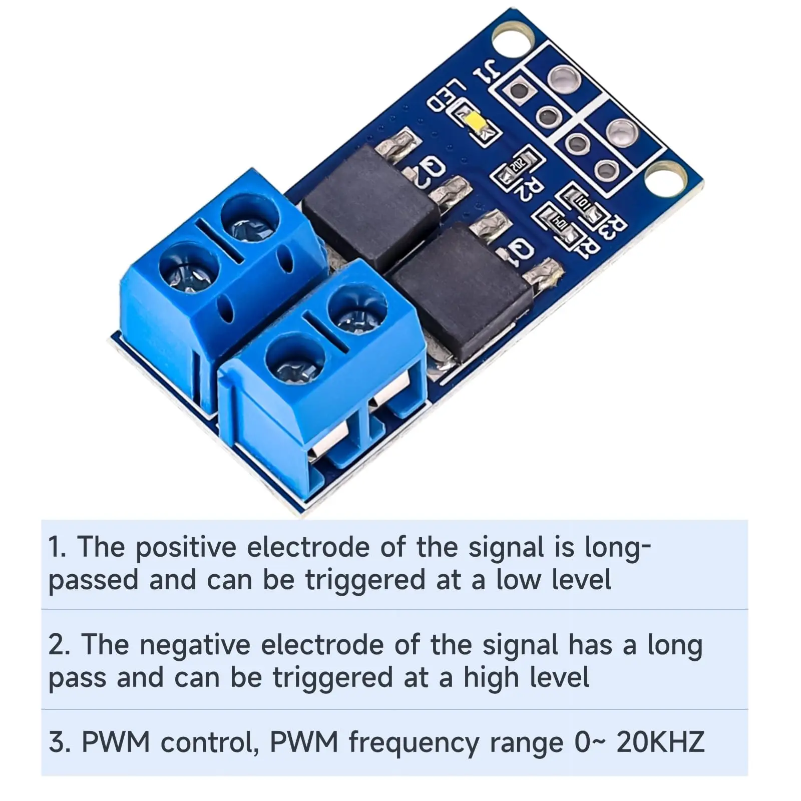 5PCS 듀얼 MOSFET 고전력 모터 컨트롤러 DC 5V-36V 15A(최대 30A) 400W 듀얼 고전력 MOSFET 트리거 스위치 드라이브 모듈