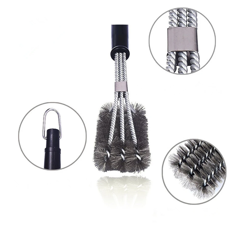 Barbecue Grill Brush BBQ Clean Tool Stainless Steel Wire Bristles Non-stick Cleaning Brushes Barbecue Accessories Triangle Brush barbecue cleaning tools grill brush cleaning brushes