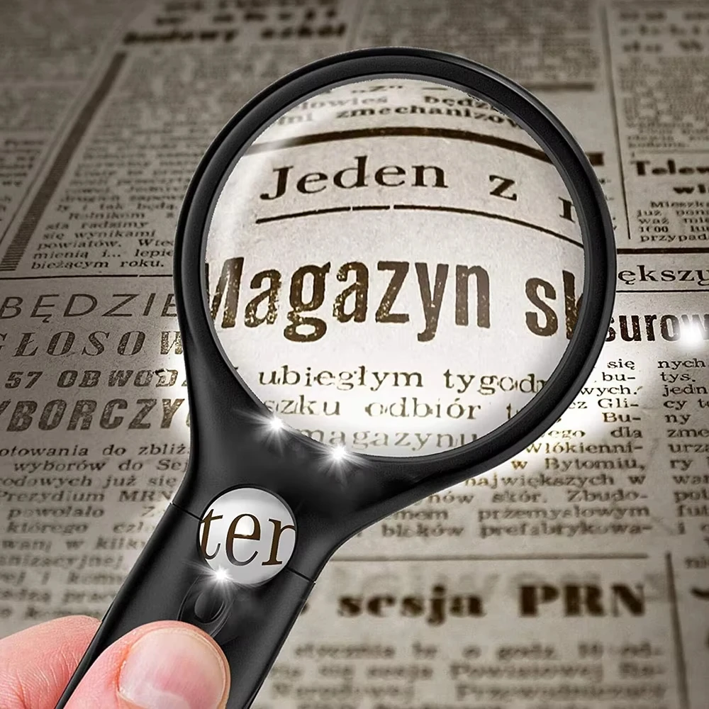 Jewelry magnifier jewelry magnifying glass magnifying glass reading magnifier 45X 3X Professional Magnifying Glass Jewelry Loupe With LED Light Handheld Magnifier Lupa For Coins Stamps Kids Seniors Reading